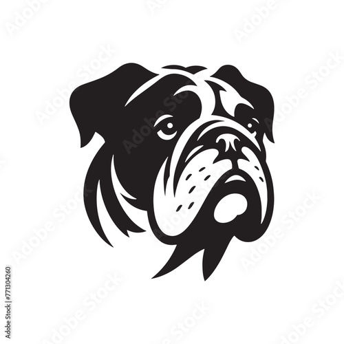 Bulldog Silhouette: Strong, Resolute Canine Breed Profile for Design and Graphic Projects- bulldog vector stock.