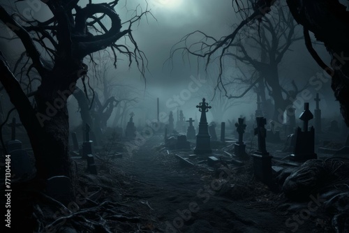 Spooky graveyard