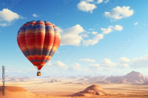 Hot air balloon over desert landscape © Michael Böhm