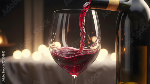 Liquid Luxury: A Swirling Glass of Wine Awaits Your Pleasure. generative AI