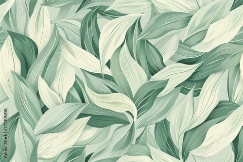 Green and White Wallpaper With Leaves