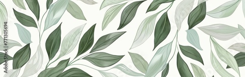 Close-Up of Leaf Pattern on White Background © BrandwayArt