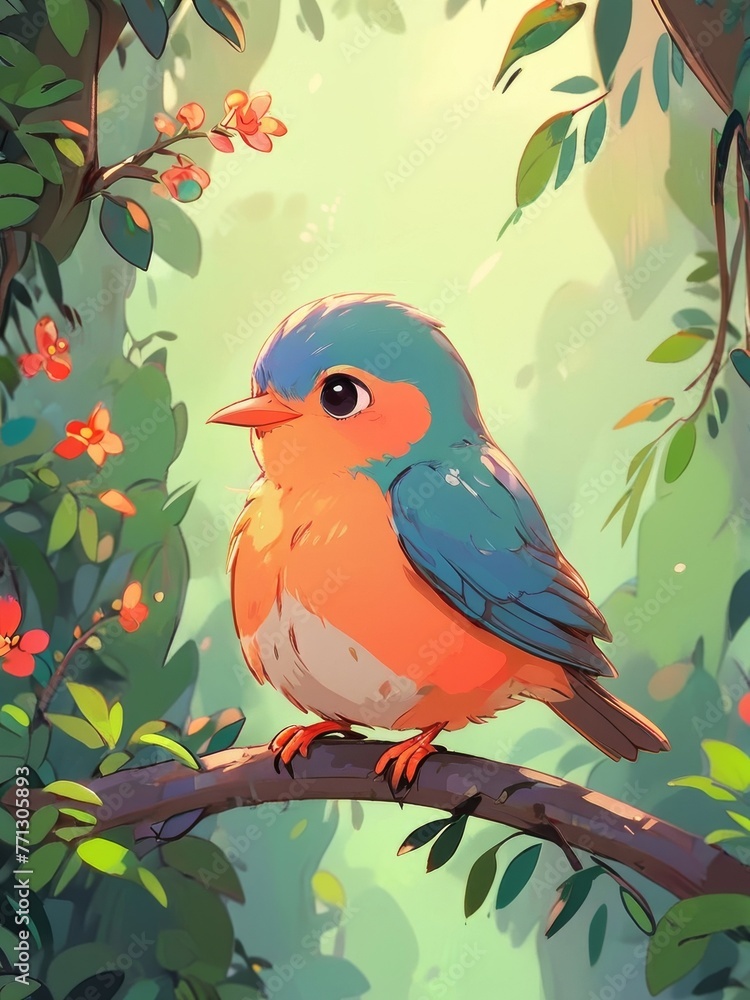 cute bird cartoon animation