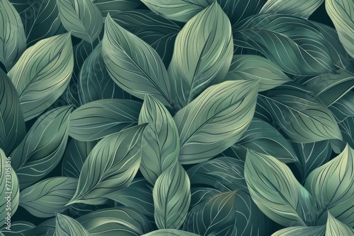 Cluster of Green Leaves on Wall © BrandwayArt