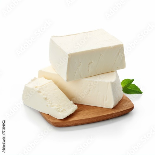 Paneer Cheese isolated on white background