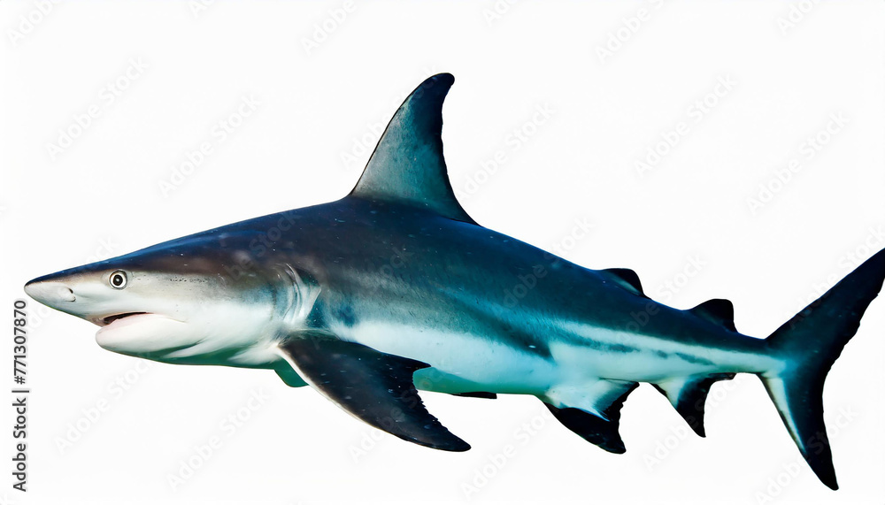 Fototapeta premium Blacktip reef shark isolate on white background