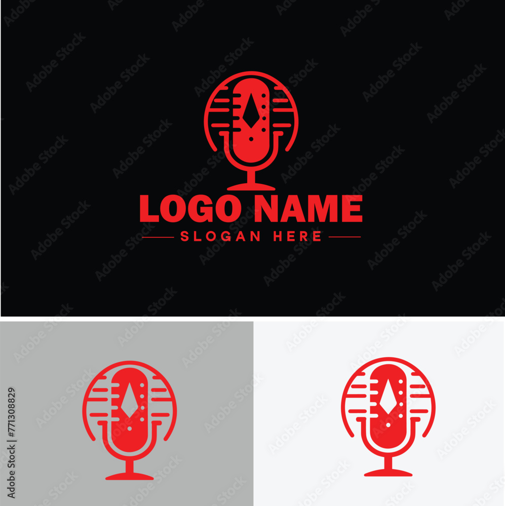 microphone Podcast record concept music sound logo icon vector for business brand app icon microphone logo template microphone Podcast record concept music sound logo icon vector for business brand app icon microphone logo template