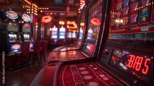 casino slot machine closeup