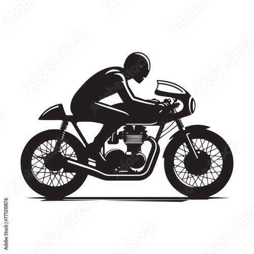 Cafe Racer  Vintage Motorcycle Silhouette- cafe racer bike vector stock