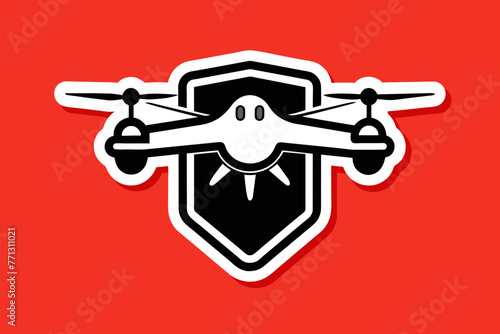 a single sticker, Drone Icon vector style.