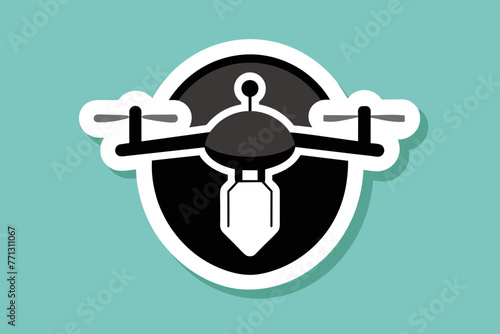 a single sticker, Drone Icon vector style.