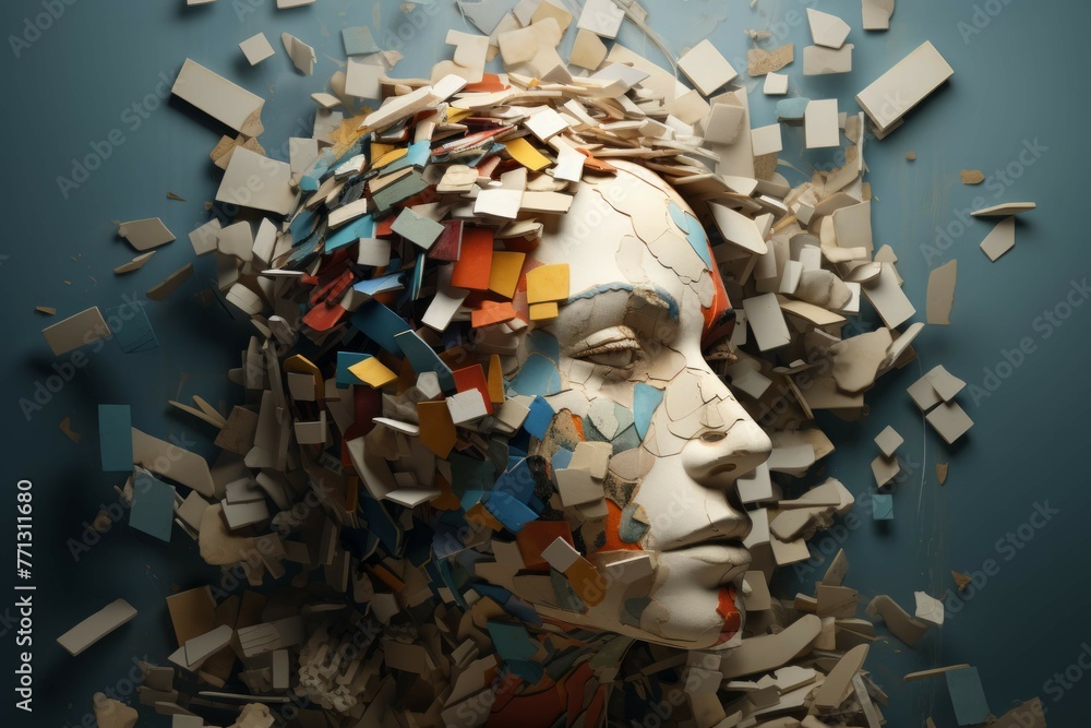 an abstract human head - obrazy, fototapety, plakaty 