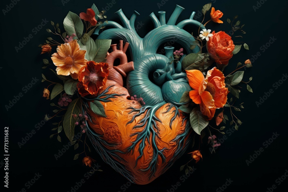 the flower of the heart is illustrated on the background the flower of the heart is illustrated on the background