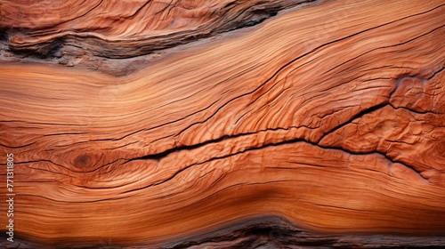 Close-up of a wooden plank with cracks and knots