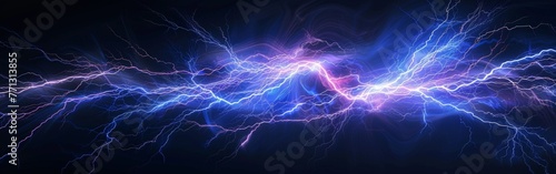 Electric Blue and Purple Lightning Storm photo
