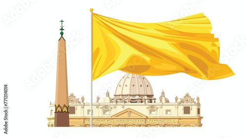 National flag of Vatican City State icon vector illustration photo