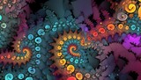Abstract graphic composition of fractal digital style. Beautiful colorful illustration for your business.