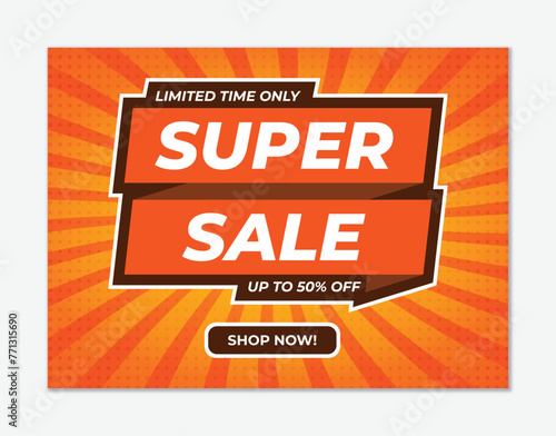 Wallpaper Mural Modern design super sale banner template with sunburst background Torontodigital.ca