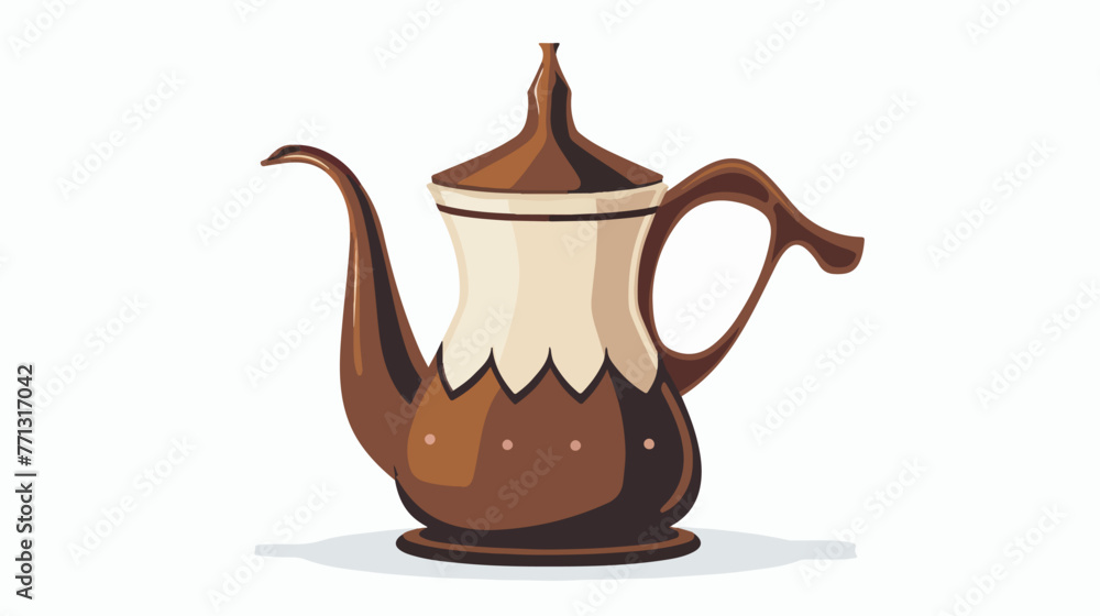 Ramadan Coffee Pot From The Front Side Flat vector 