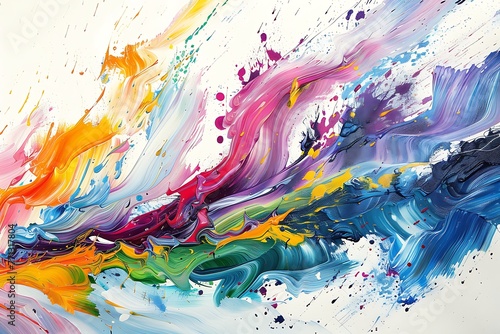 : A splash of paint frozen in mid-air, with a rainbow of colors swirling in beautiful chaos