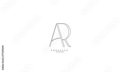 Alphabet letters Initials Monogram logo AR RA A R