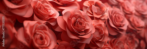   A bouquet of red paper roses from the collection of roses wallpaper and background for valentine day concept, mother day , and Anniversary celebration cards concept 
 photo