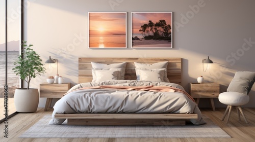 Modern coastal bedroom interior design
