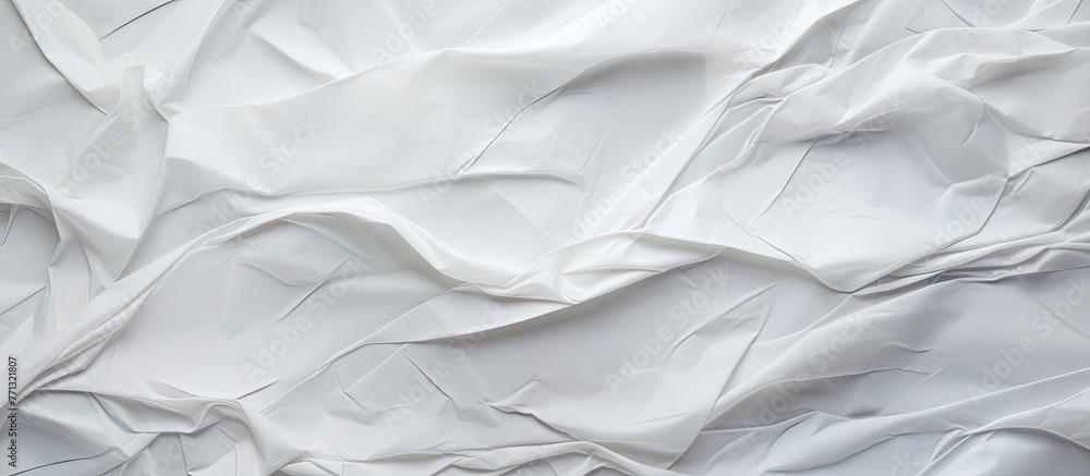 A white fabric displaying intricate creases and folds with a textured paper background featuring wrinkles and creases A white fabric displaying intricate creases and folds with a textured paper background featuring wrinkles and creases
