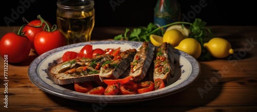 A detailed view of a plate ...