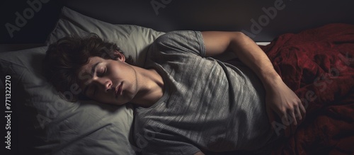 A young man is peacefully s...