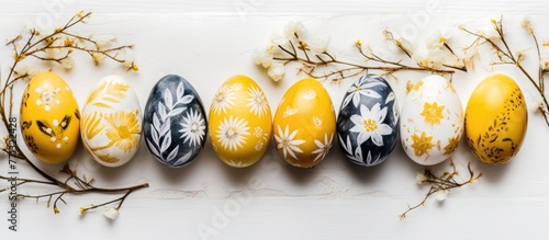 Easter eggs painted in vari...