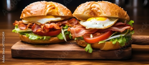 Two delicious sandwiches fe...
