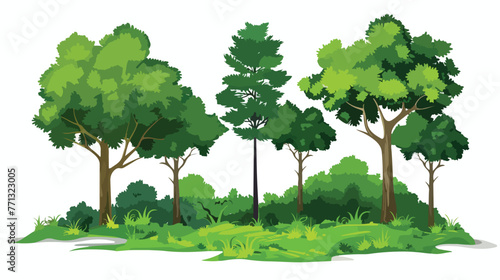 The material of the green forest Flat vector