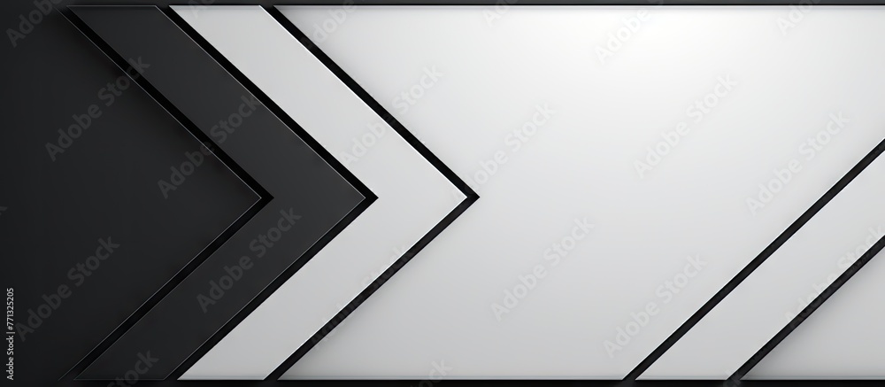 A detailed view of a partitioned wall featuring a distinct black and white pattern, with a prominent white arrow pointing in one direction A detailed view of a partitioned wall featuring a distinct black and white pattern, with a prominent white arrow pointing in one direction