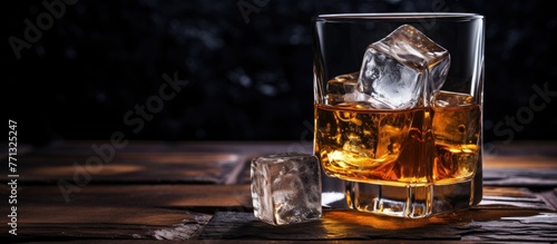 A single glass filled with ...