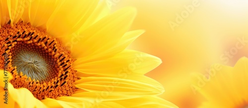 Macro shot of bright yellow...