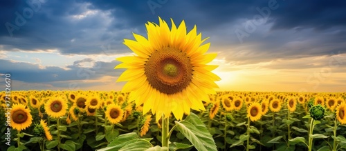 A vibrant sunflower standin...