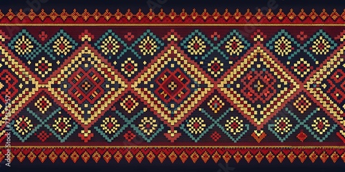 Ikat Illusion, A Pixelated Doodle with Ethnic Borders