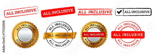 all inclusive rectangle circle stamp and seal badge label sticker sign for service customer