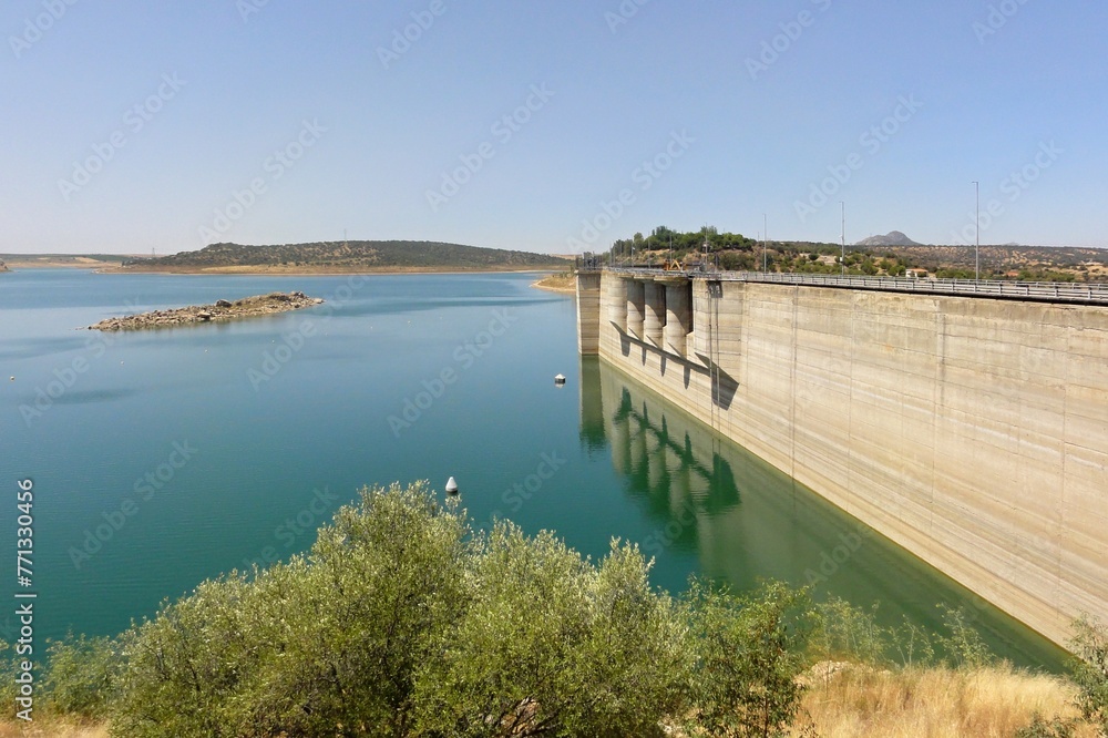 Embalse de Alange, dam in the Extremadura - Spain 