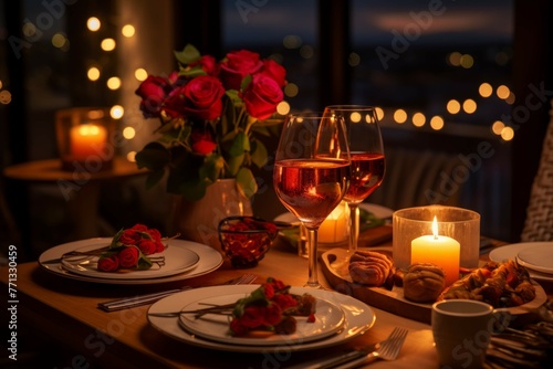 Romantic candlelit dinner in November