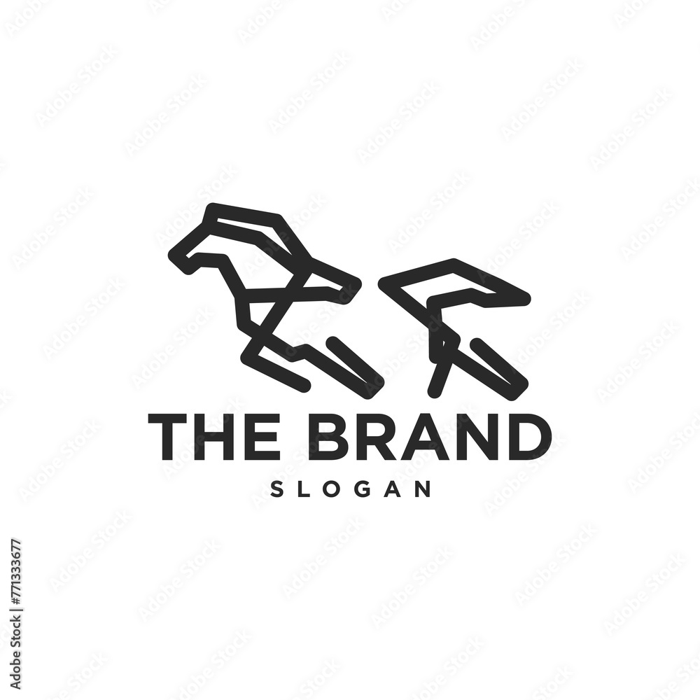 stallion horse running race logo hipster modern Geometric line outline monoline vector stallion horse running race logo hipster modern Geometric line outline monoline vector