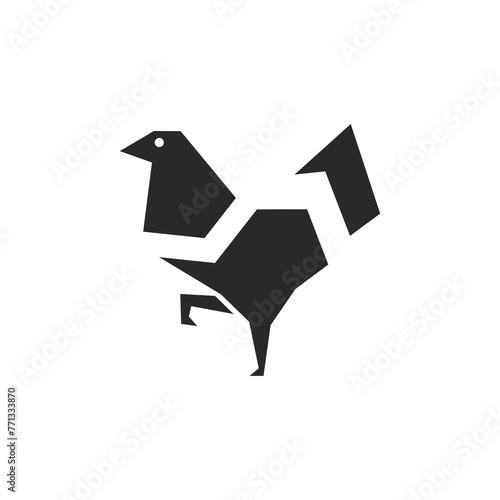 chicken monoline vector template logo restaurant