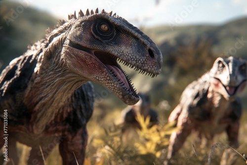 Velociraptors patrolling prehistoric territory © Michael Böhm