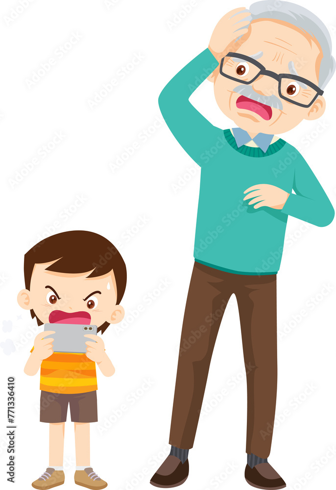 parent angry scold kid mobile phone addicted