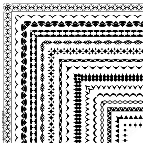 Vector set of brushes with geometric patterns