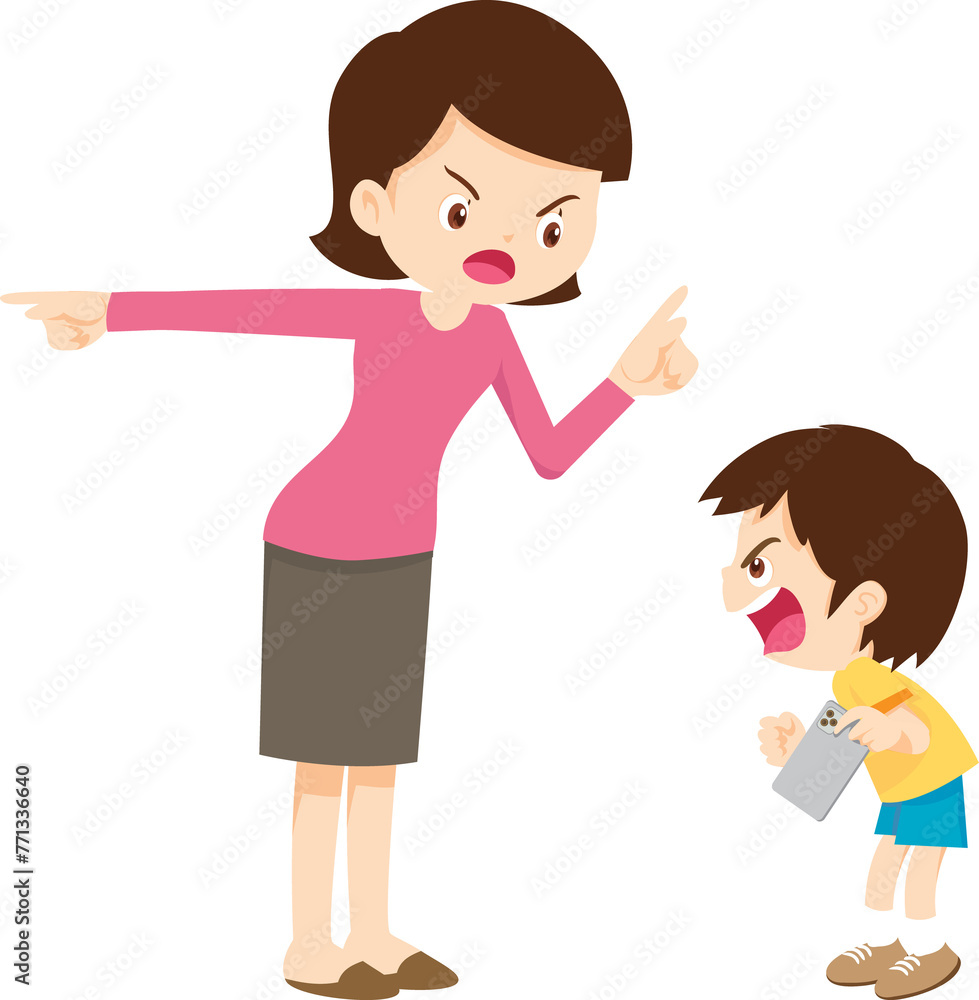 parent angry scold kid mobile phone addicted parent angry scold kid mobile phone addicted