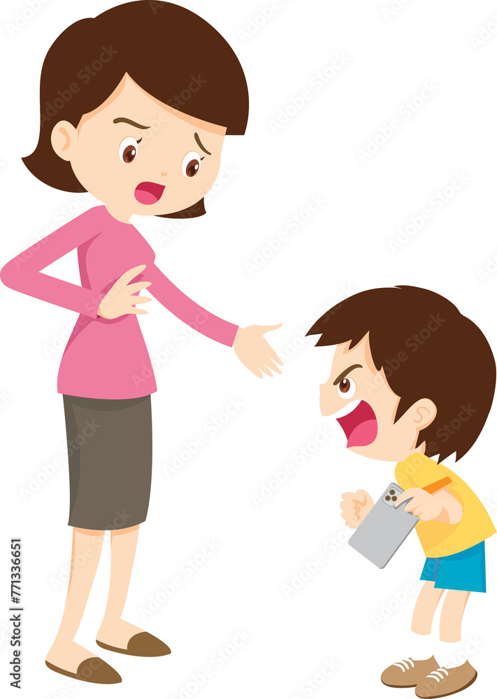 parent angry scold kid mobile phone addicted parent angry scold kid mobile phone addicted