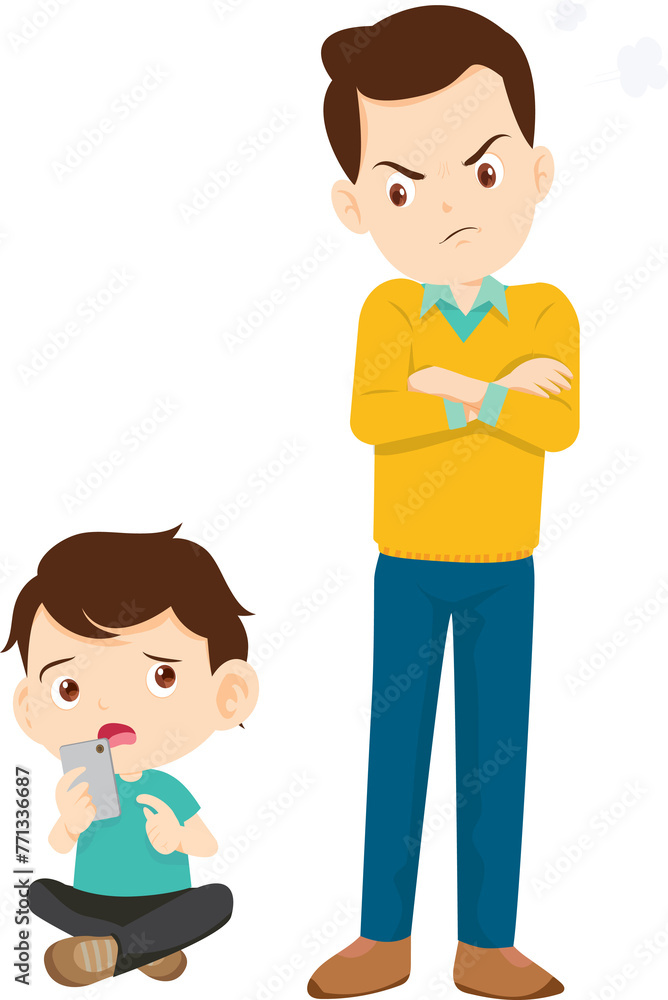 parent angry scold kid mobile phone addicted parent angry scold kid mobile phone addicted
