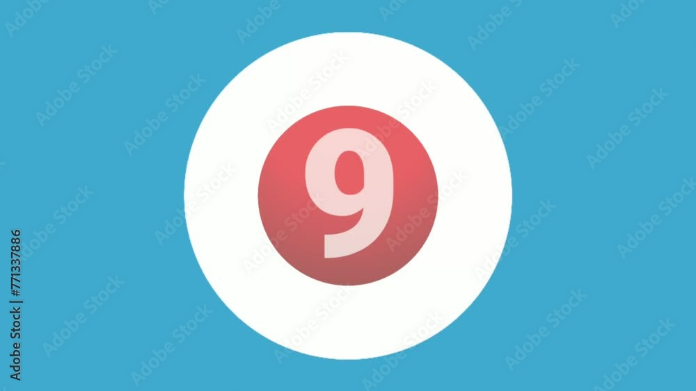 Number 9 nine sign symbol animation motion graphics icon on blue circle white background,cartoon video number for video elements Number 9 nine sign symbol animation motion graphics icon on blue circle white background,cartoon video number for video elements